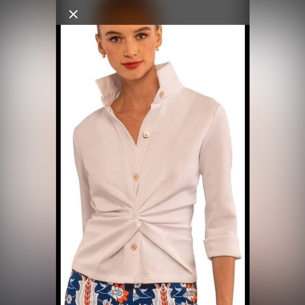 NEW Gretchen Scott Twist & Shout Top solid white NWT never worn new size Large